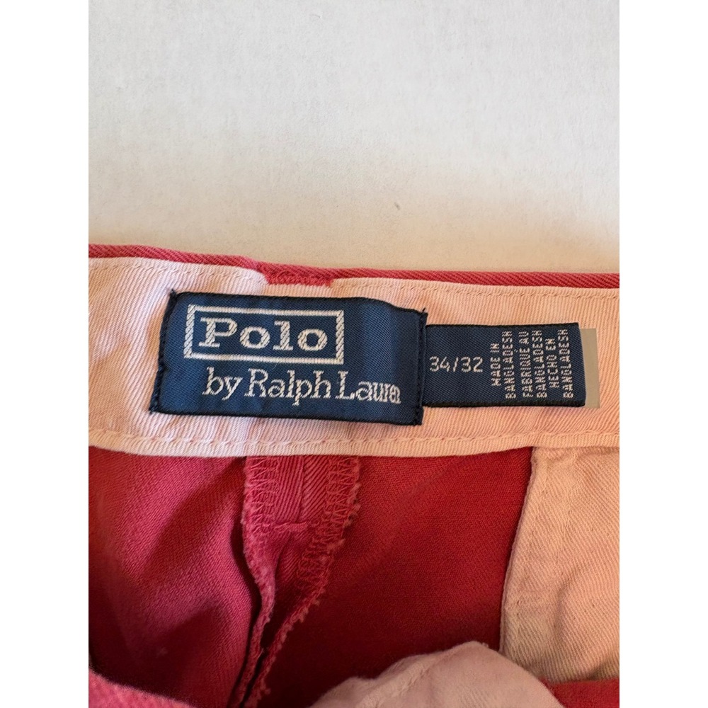 Polo Ralph Lauren Mens Salinger Chino Pants Red Straight Fit Cotton Twill 34x32 - Picture 3 of 9